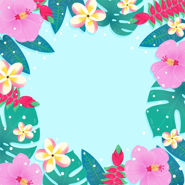 Free Vector summer wallpaper with flowers