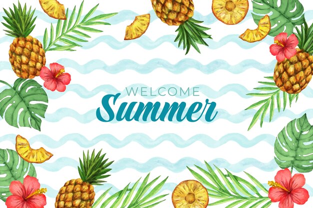 Free vector summer watercolor background