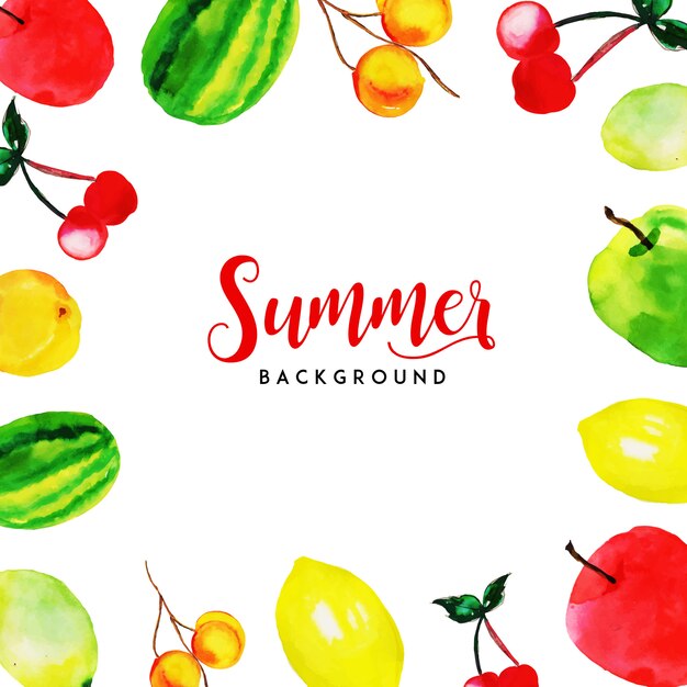 Summer Watercolor Fruits Multipurpose Background