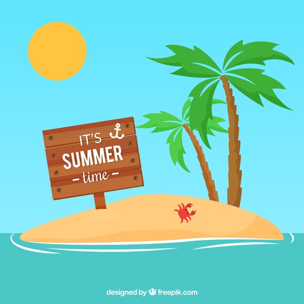 Summer wooden sign