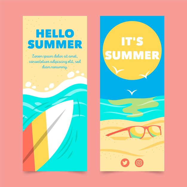 Summertime banners template