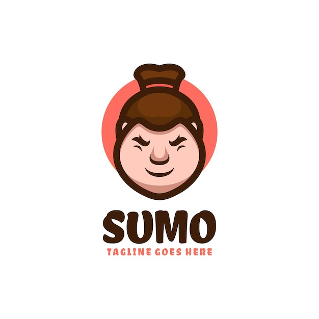 Vettore gratuito disegno di logo del fumetto della mascotte dell'illustrazione di sumo