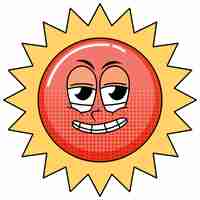 Free vector sun cartoon character on white background