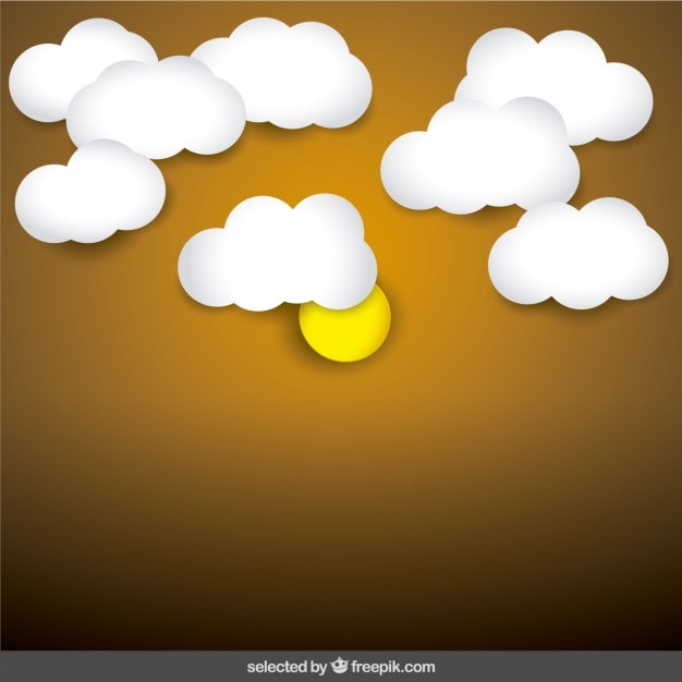 無料Vector 太陽と雲の背景