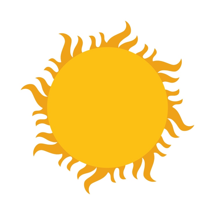 Free Vector sun flames style flat colours