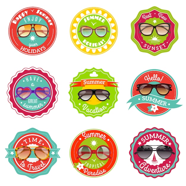 Sun glasses summer sale labels