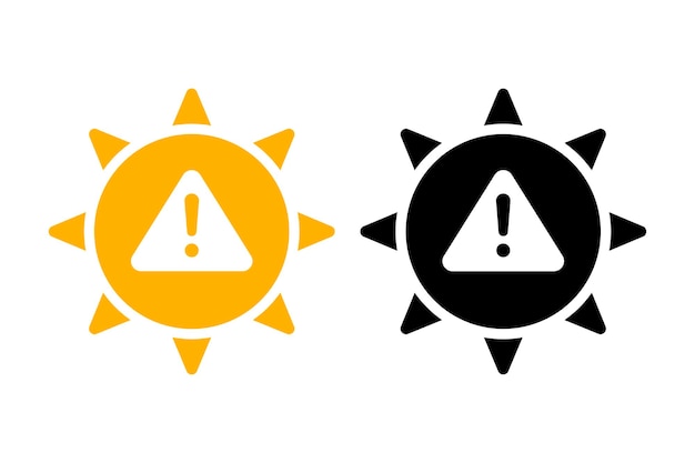 Free vector sun heat warning triangle