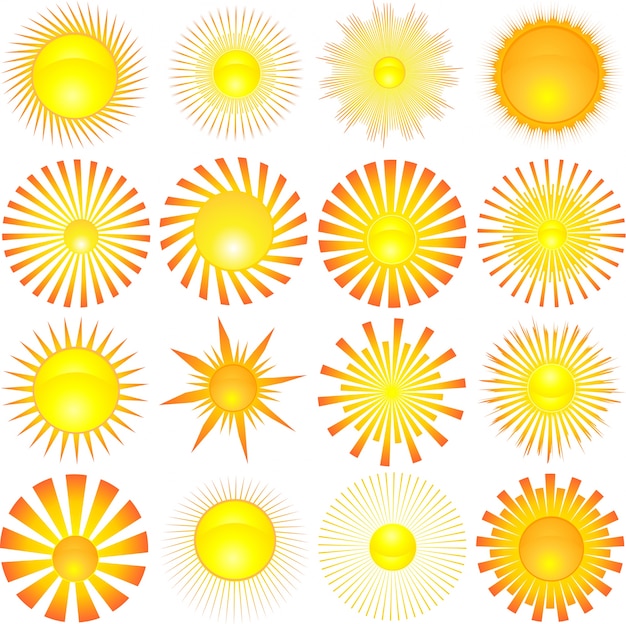 Free vector sun icons