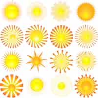 Free vector sun icons