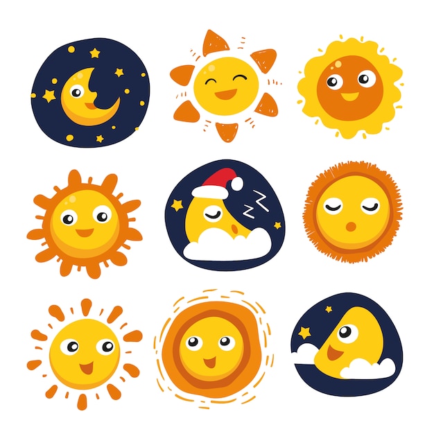 Free Vector sun and moon designs collection