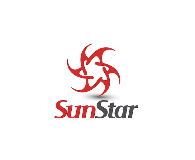 Sun Star Logo Template Design.