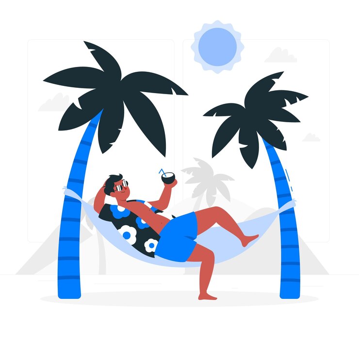 Free Vector sunbathe in a hammock concept illustration