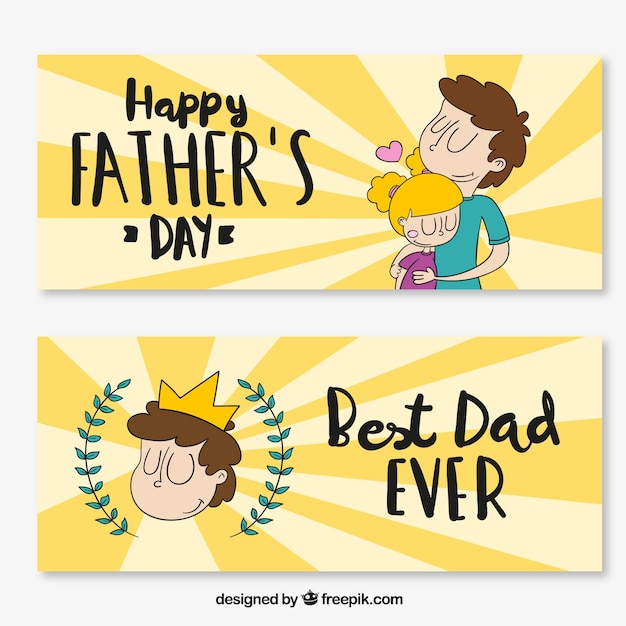 Sunburst banners for father's day