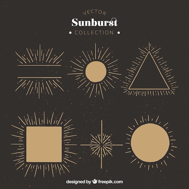 Free Vector sunburst in different shapes