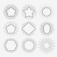 Free vector sunburst lines collection in geometric shapes style