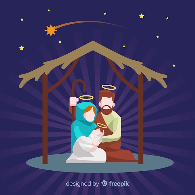 Free vector sunburst nativity background