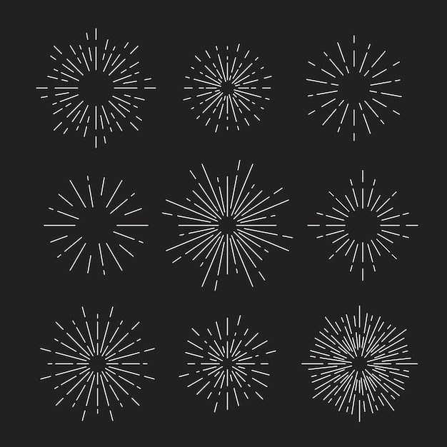 Free vector sunburst set on black