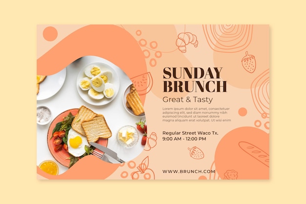 Modello di banner per il brunch della domenica