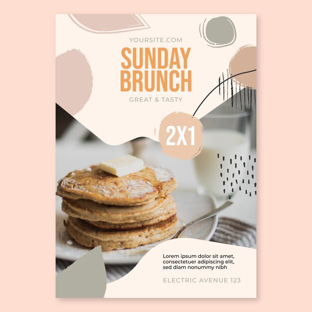 Sunday brunch food restaurant poster