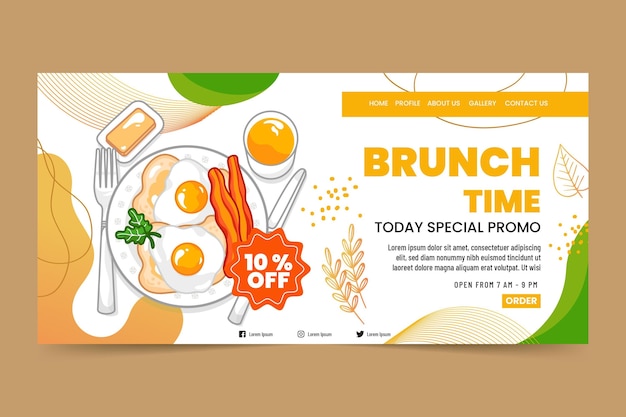 Sunday brunch landing page template