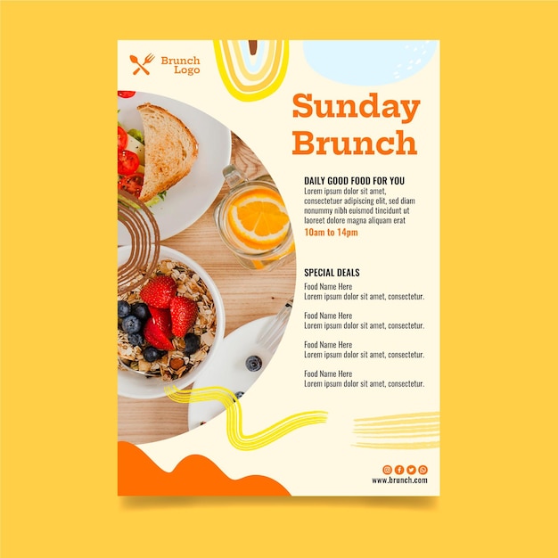 sunday brunch vertical flyer template