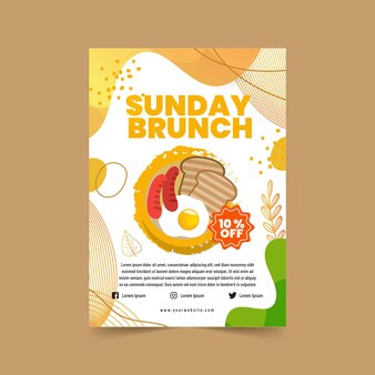 Sunday brunch vertical flyer template