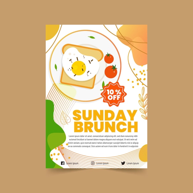 Sunday brunch vertical flyer template