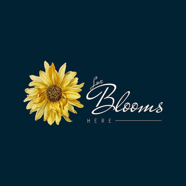 Free vector sunflower blossom badge