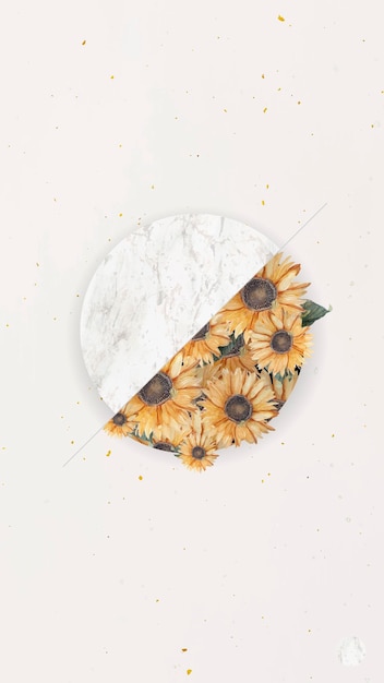 Free vector sunflower bouquet on beige mobile phone wallpaper