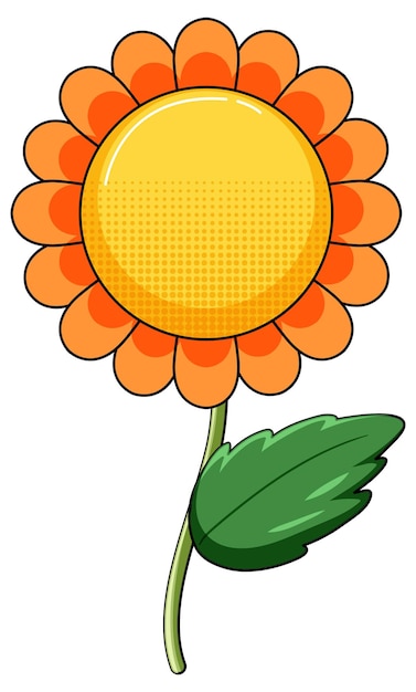 Free vector sunflower with green leaves