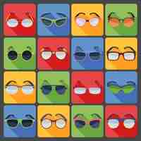 Free vector sunglasses glasses fashion flat icons set