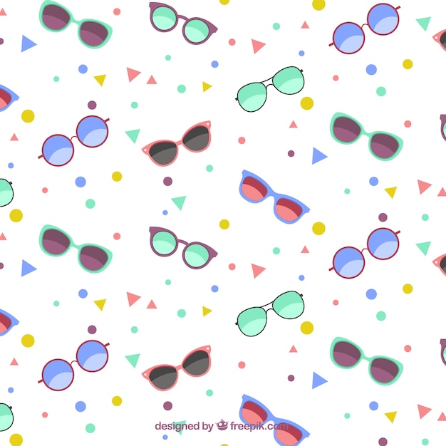 Free vector sunglasses pattern with geometric shapes