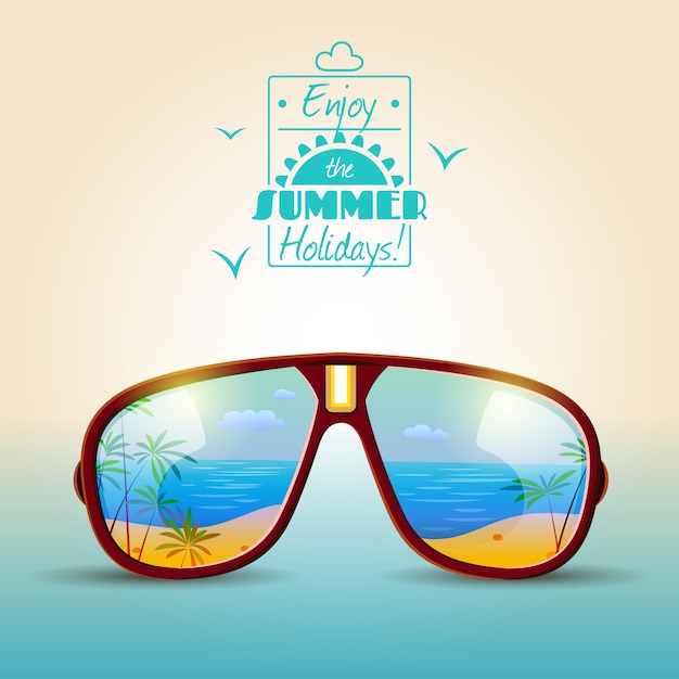 Free vector sunglasses summer poster