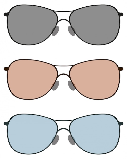 Free vector sunglasses in three color lens