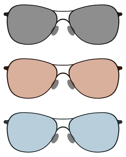 Sunglasses in three color lens