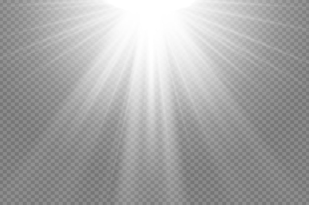 透明な背景の太陽光グローライト効果