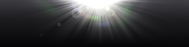 Free vector sunlight rays with lens glare and rainbow