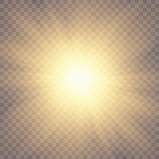 Sunlight on a transparent background. glow light effects.
