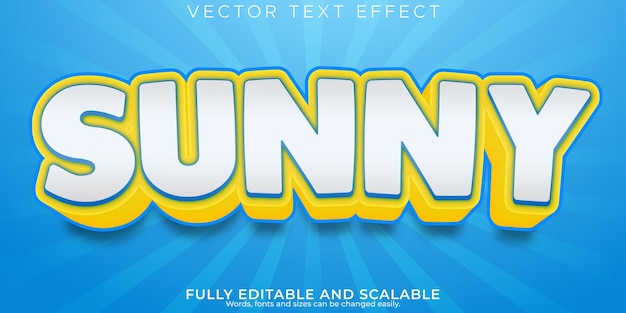 Sunny text effect editable cartoon and kids text style