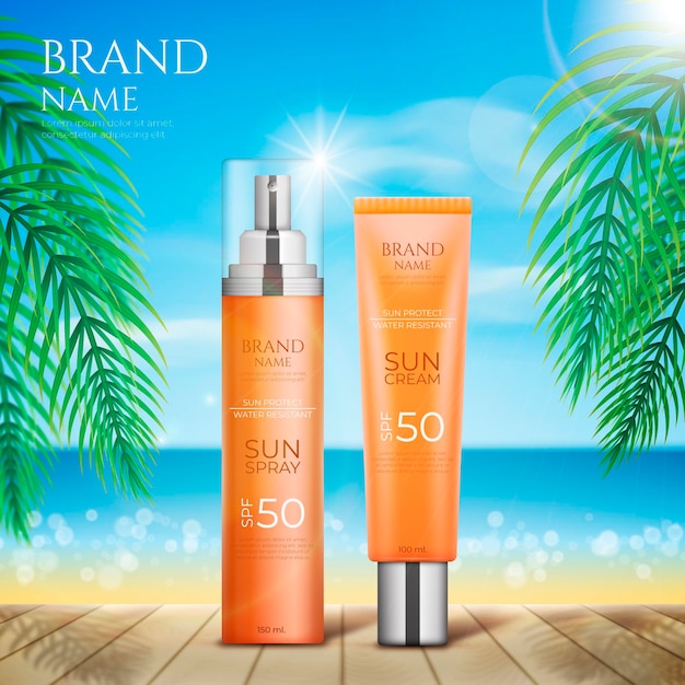 Sunscreen product bottle promo