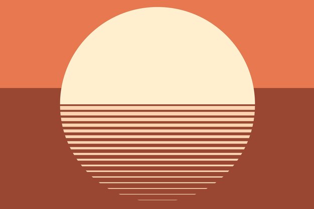 オレンジ色の夕日の美的背景ベクトル