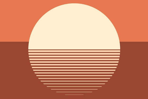Закат эстетический фон вектор в оранжевом