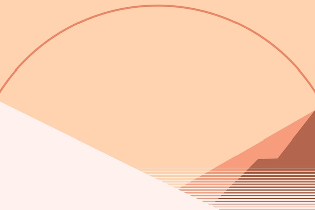 Sunset geometric mountain background vector