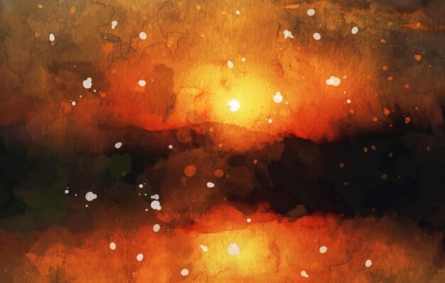 sunset landscape watercolor texture