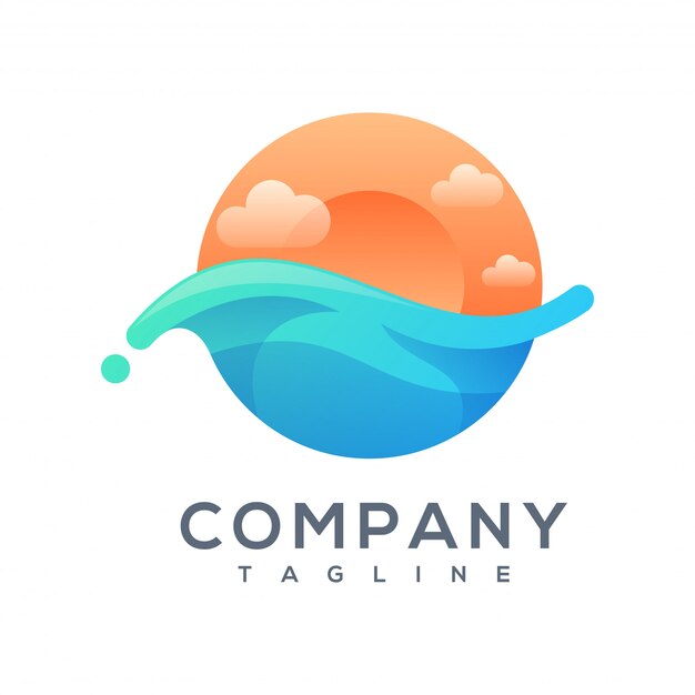 Download Free Sunset Wave Logo Design Ready To Use Premium Vector Use our free logo maker to create a logo and build your brand. Put your logo on business cards, promotional products, or your website for brand visibility.