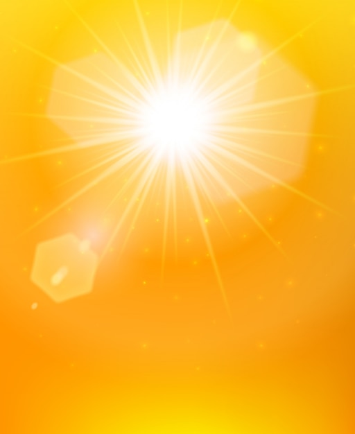 Free vector sunshine background orange poster