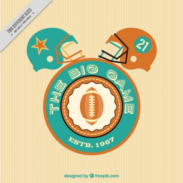 Free vector super bowl badge with helmets