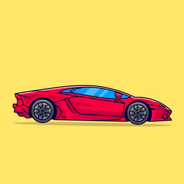 Super car cartoon vector icon illustration. transportation object icon concept isolated premium vector. flat cartoon style