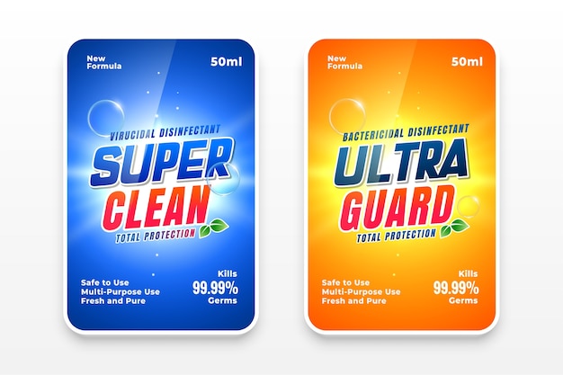 Super Clean Detergent Labels