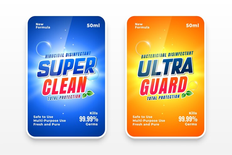 Free Vector super clean detergent labels